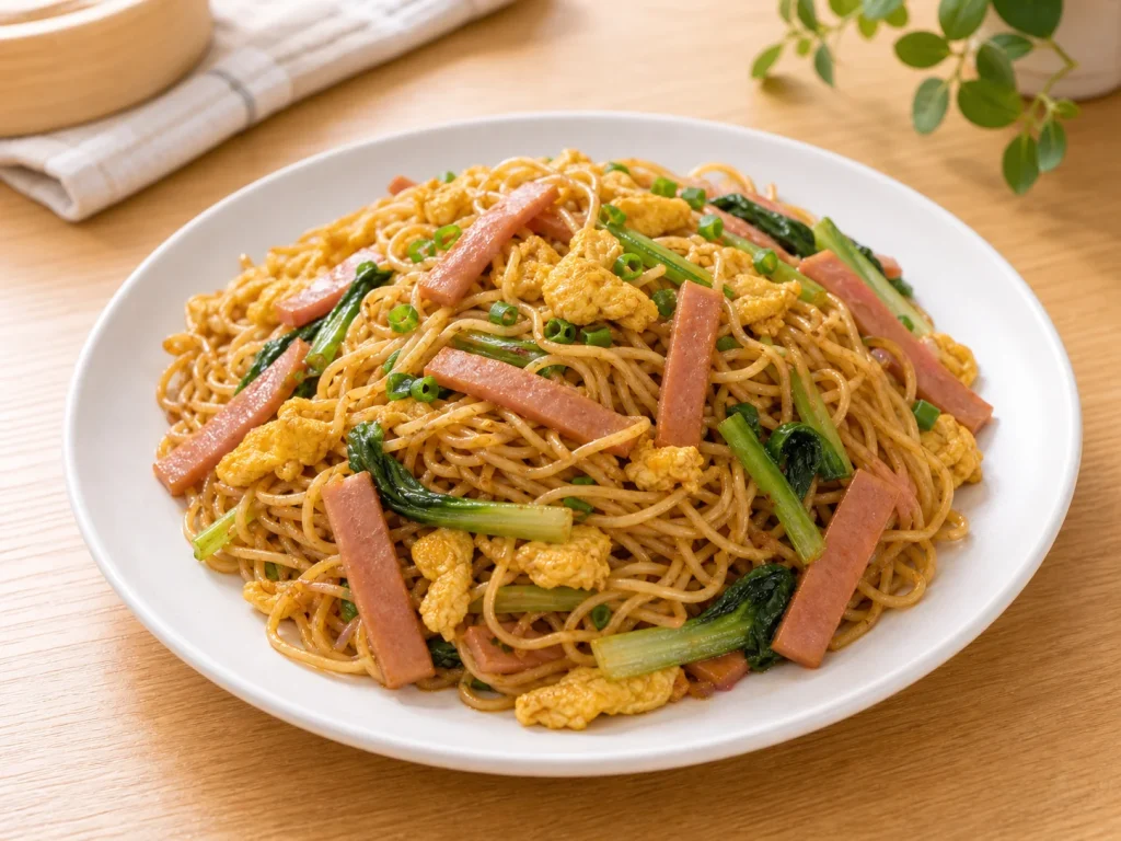 鸡蛋火腿炒面