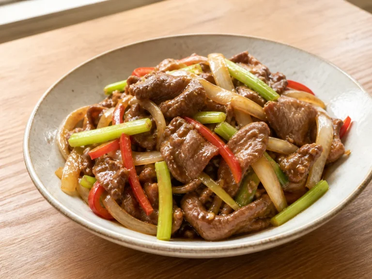 潮汕沙茶牛肉成品图
