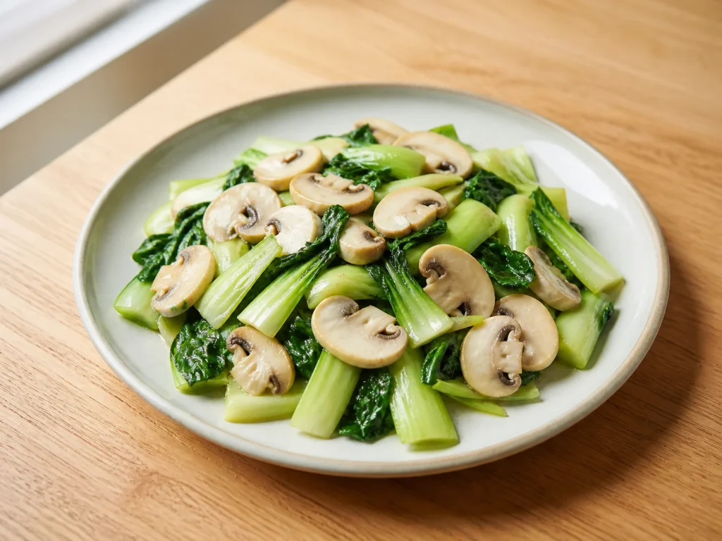 口蘑炒青菜