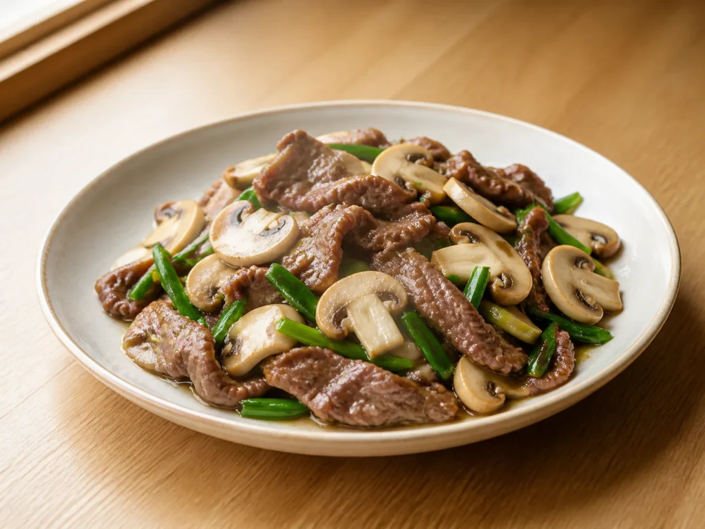 蘑菇炒牛肉