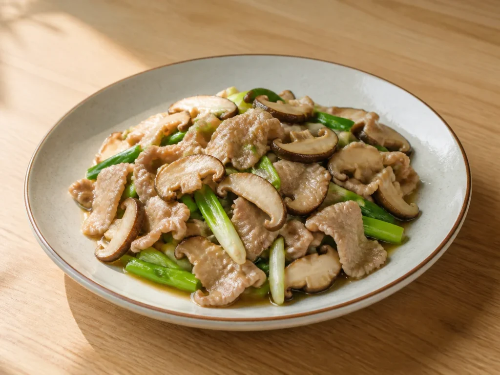 蘑菇炒肉片