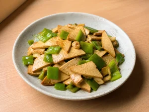 青椒炒豆干成品图
