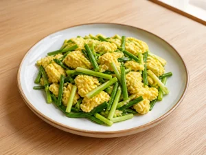 蒜黄炒鸡蛋成品图