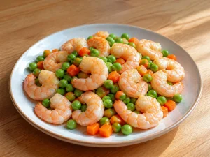 豌豆炒虾仁成品图