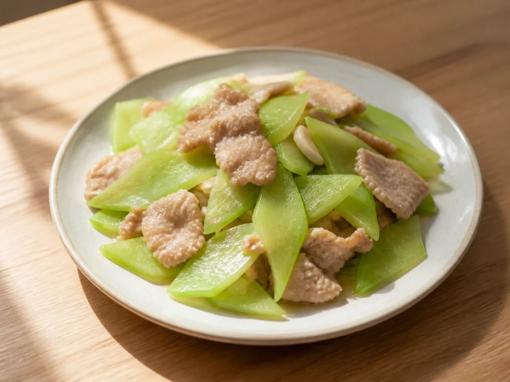 莴笋炒肉片