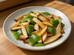 杏鲍菇炒青椒成品图