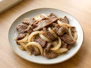 洋葱炒牛肉成品图