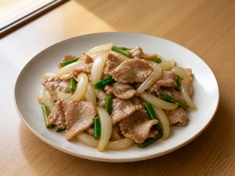 洋葱炒肉片成品图