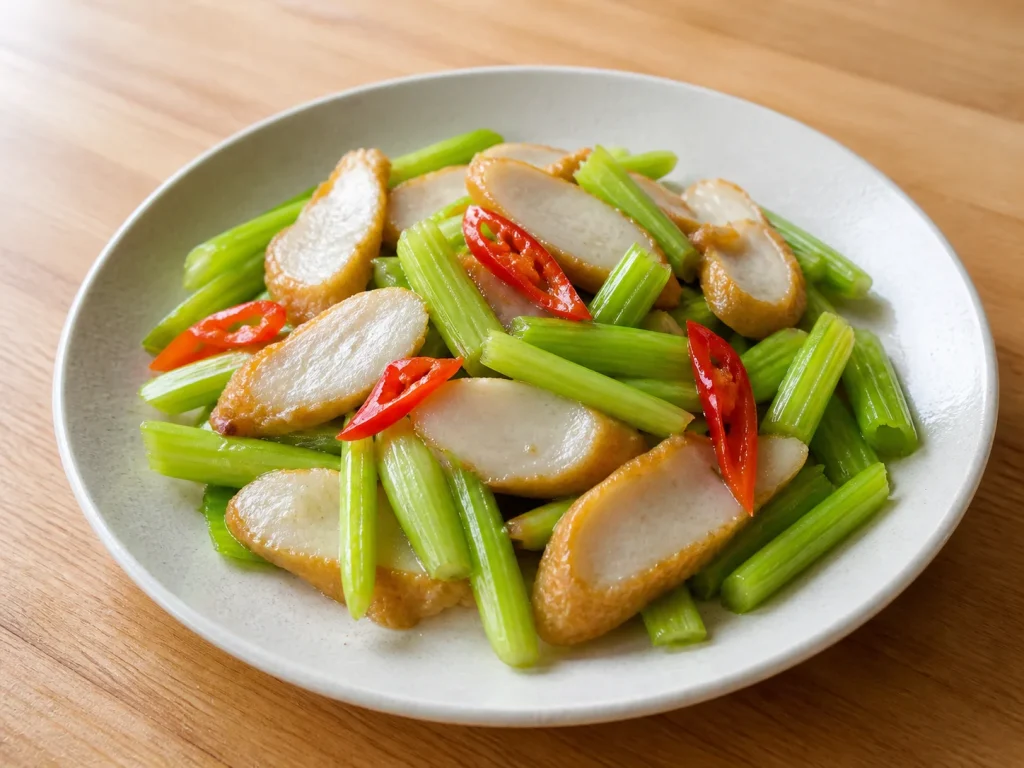 鱼饼炒芹菜