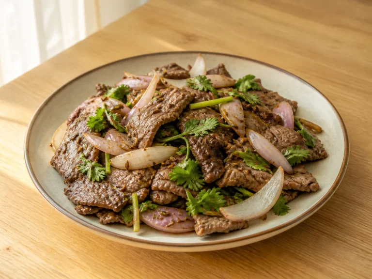 孜然牛肉成品图