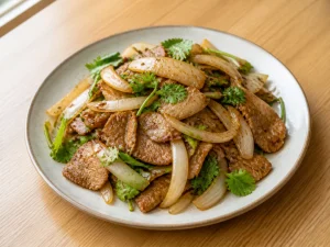 孜然肉片成品图
