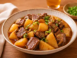 土豆炖牛肉成品图